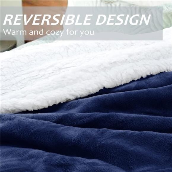 Hooded Blanket Poncho | Wearable Blanket Wrap with Hand Pockets | Sherpa Fleece - Picture 3 of 7